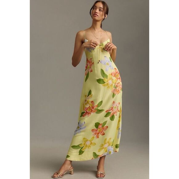 Anthropologie Floral Midi Dress - Yellow and Multicolor - Picture 2 of 12